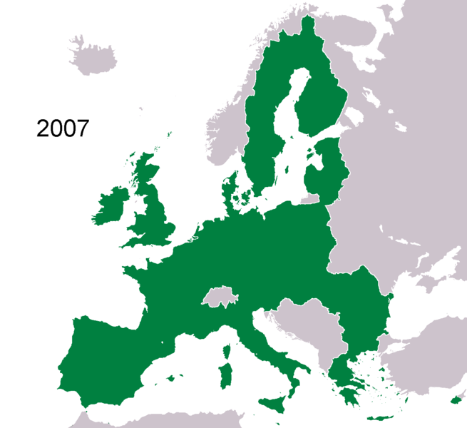 Sixième élargissement de l'Europe : l'Europe des Vingt-Sept.