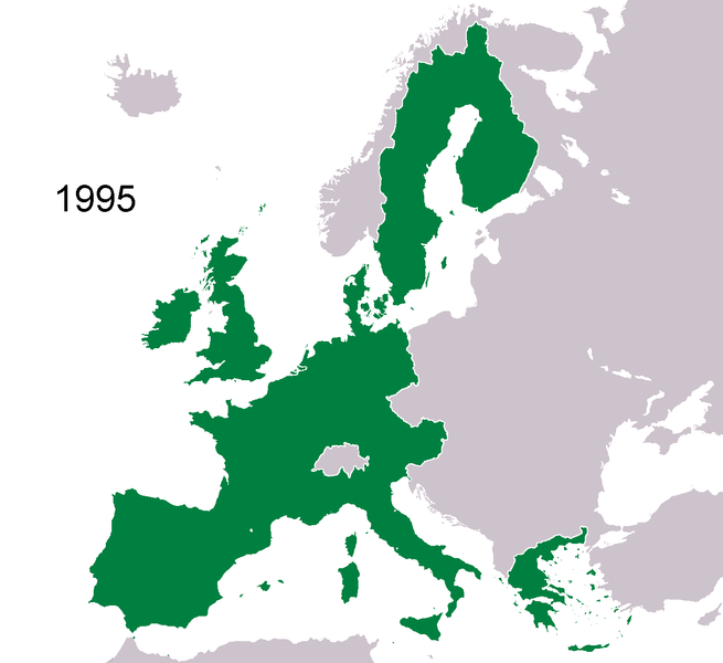 Quatrième élargissement de l'Europe : l'Europe des Quinze.
