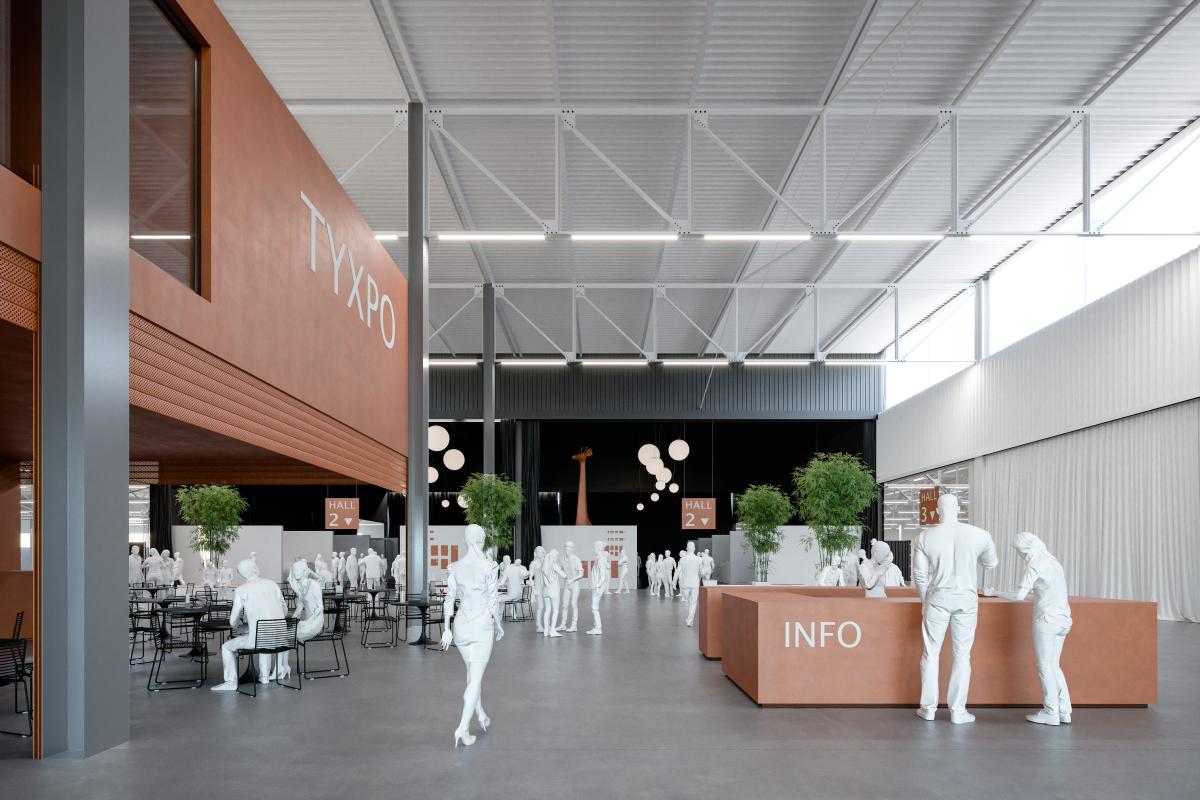 Le TYXPO comprendra notamment une borne d’accueil, un lobby, un plateau de télévision, un bar et un restaurant.